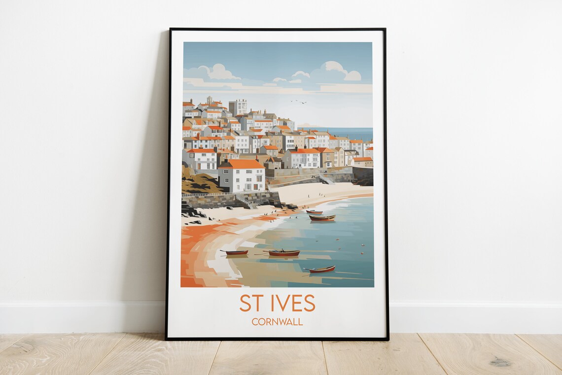 St Ives Travel Poster, Custom Personalised