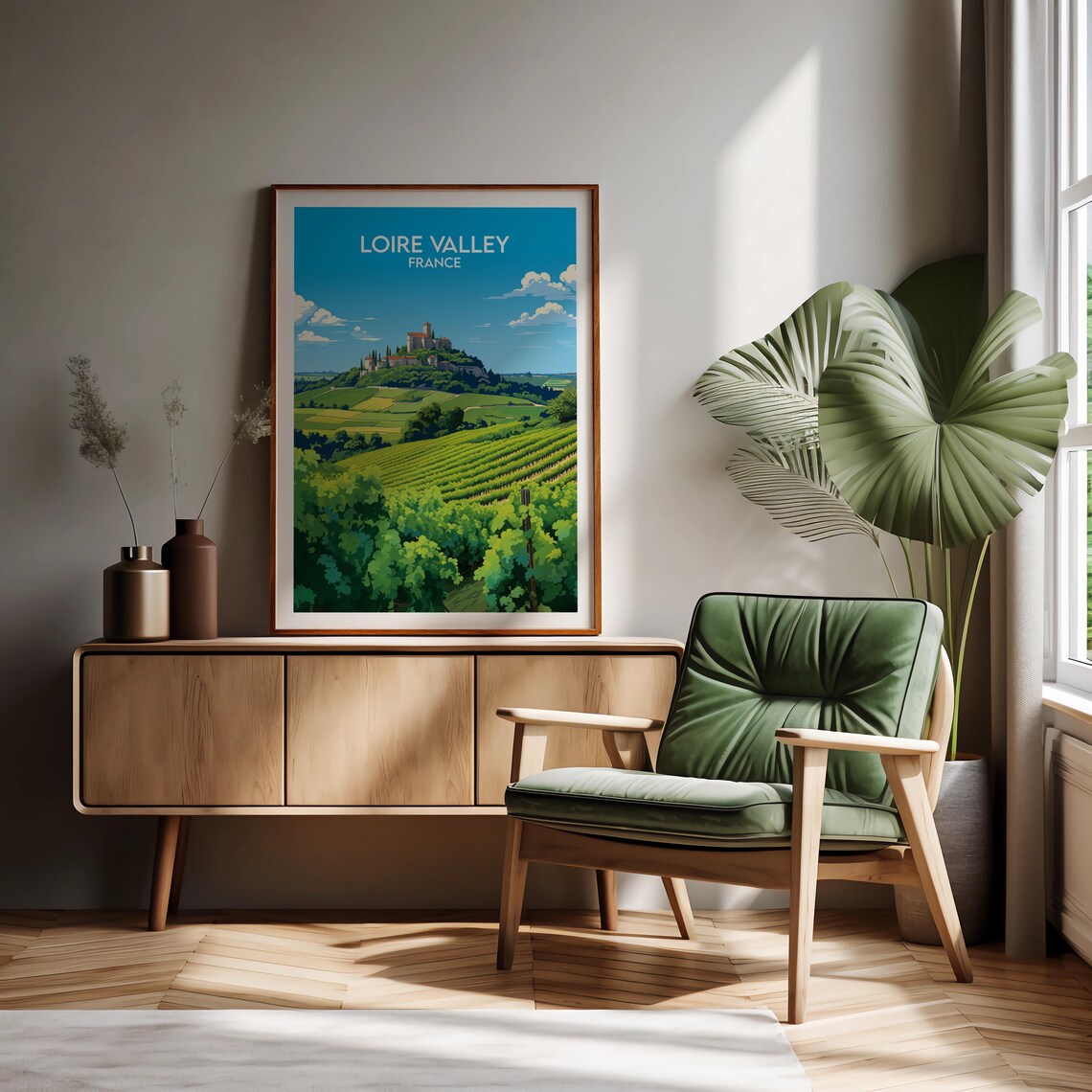 Loire Valley France Chateau Among Vineyards Vintage Travel Poster - Image 2