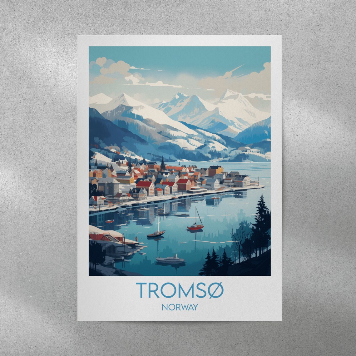 Tromso Travel Poster, Custom Personalised Norway - Image 4