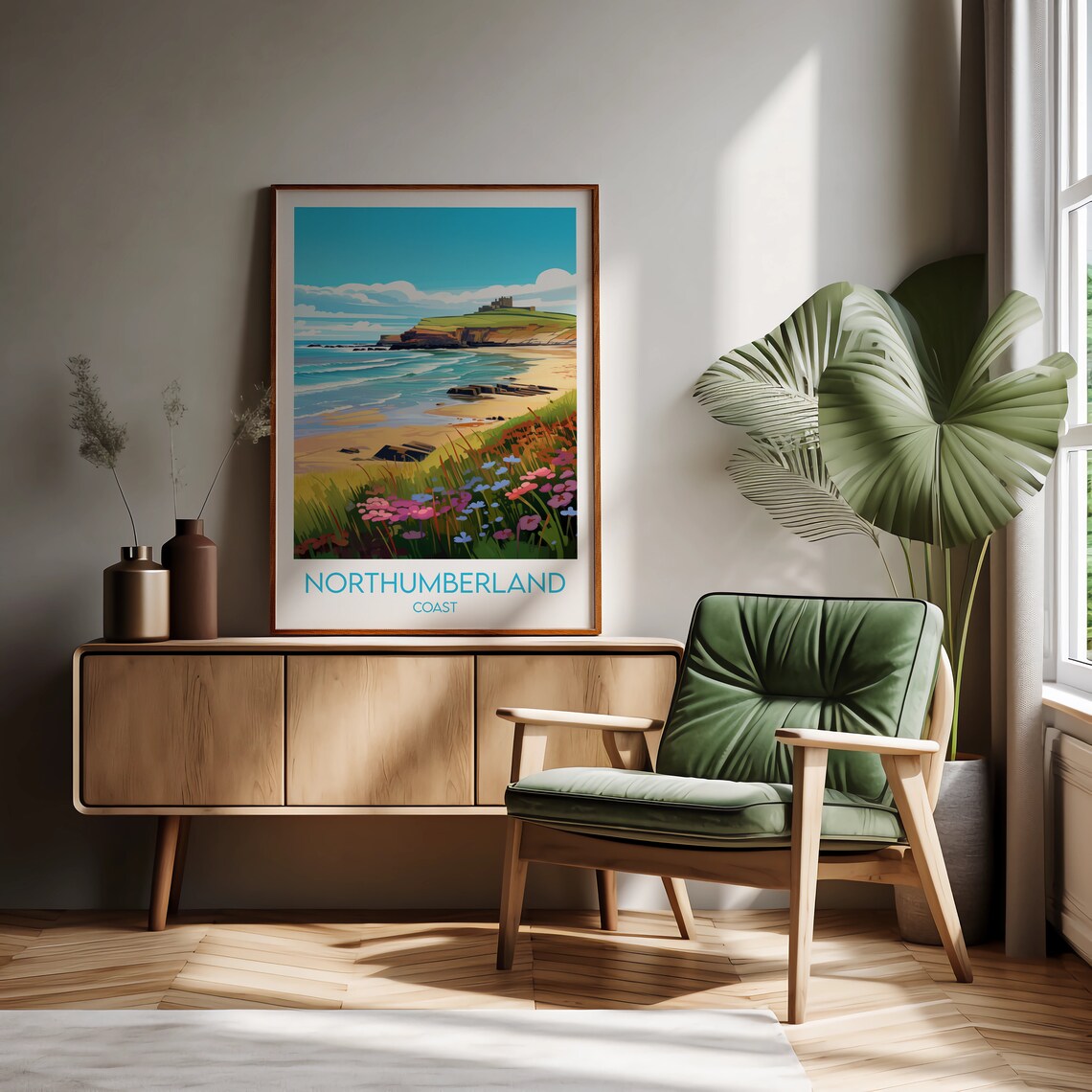 Northumberland Coast Travel Poster, England - Image 2