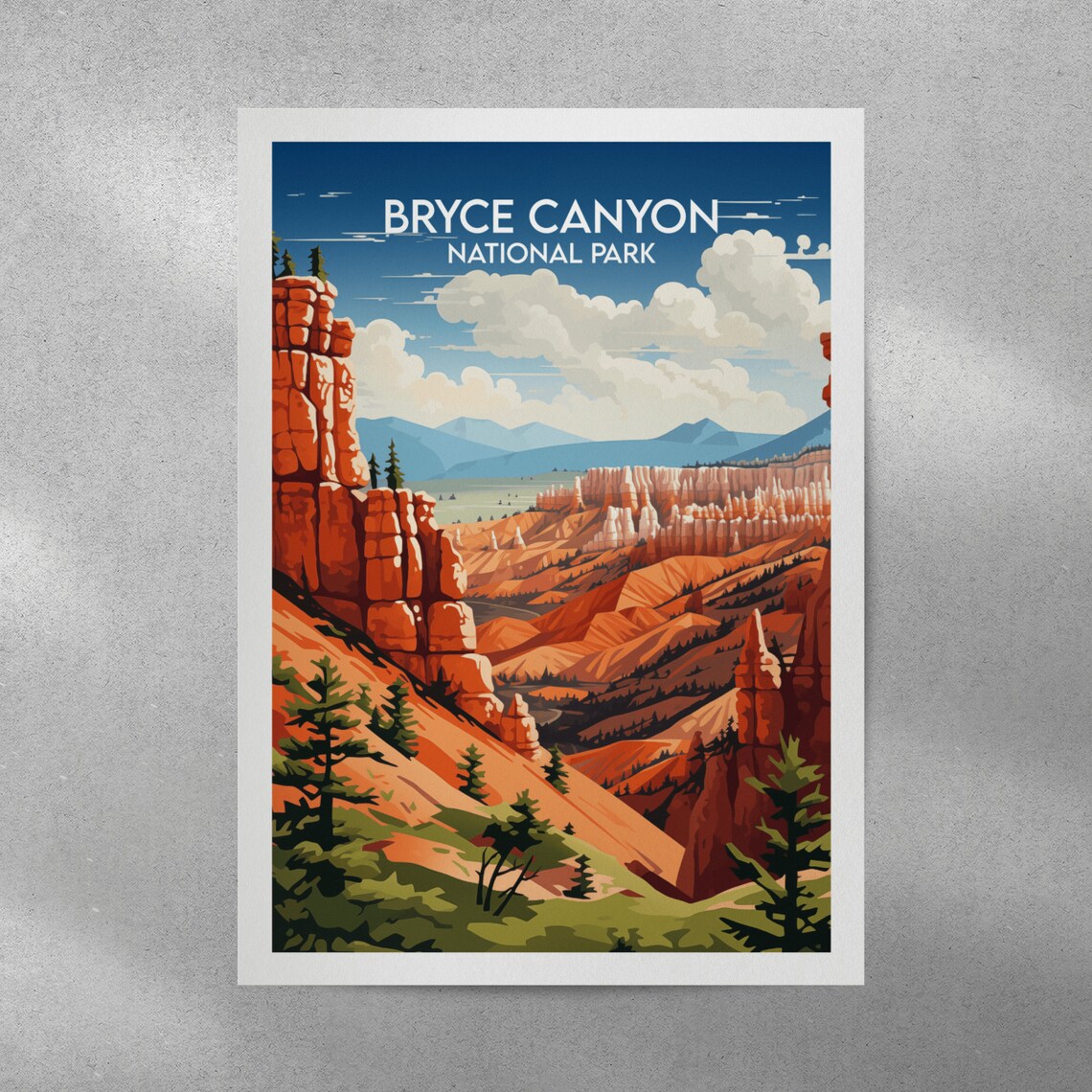 Bryce Canyon National Park Red Hoodoos Amphitheater Travel Poster - Image 3