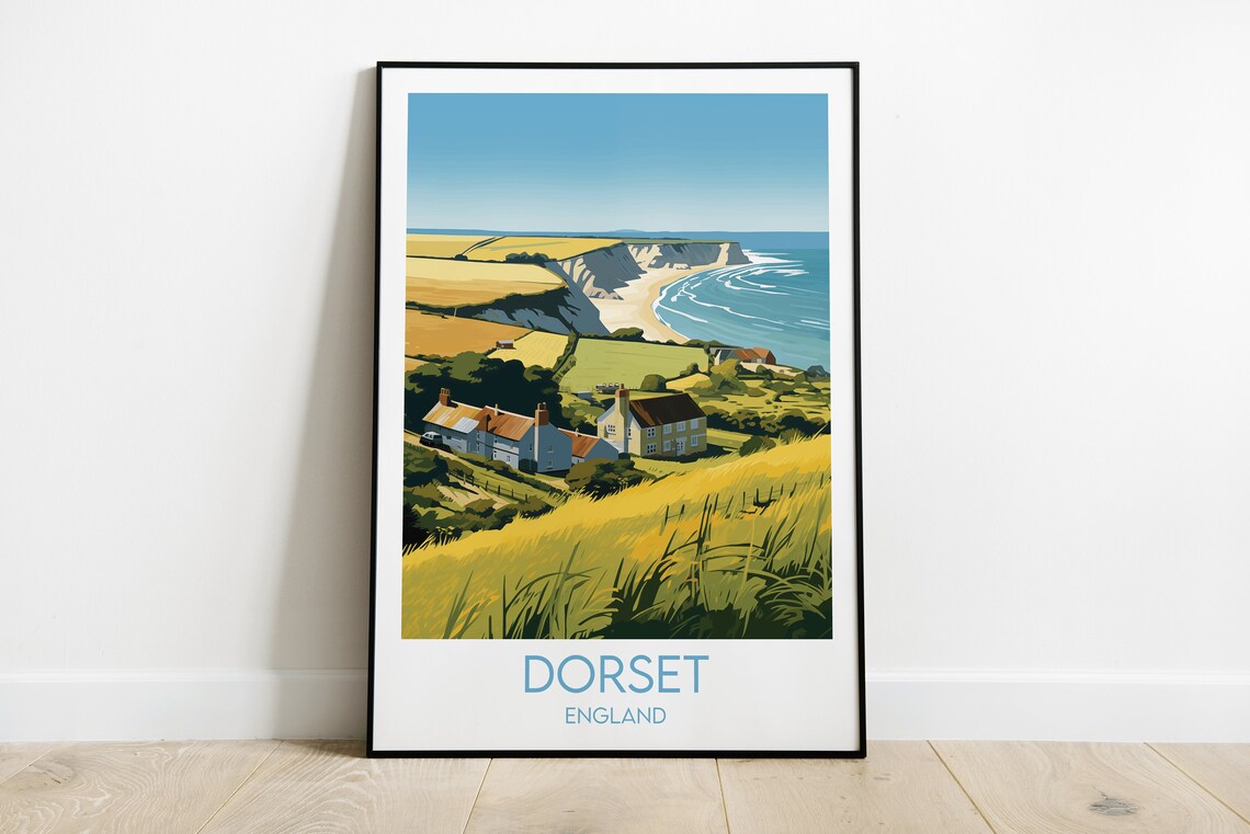 Dorset Travel Poster, England UK Travel Print