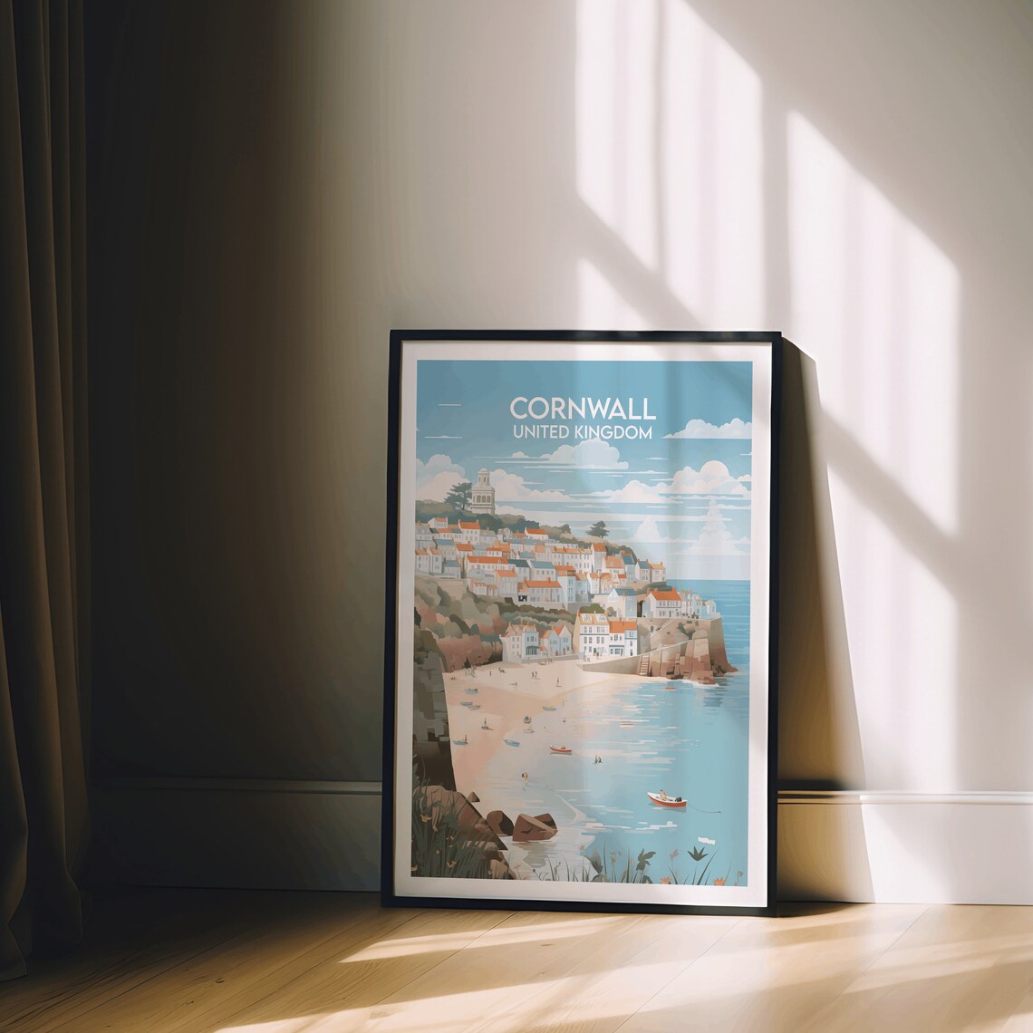 Cornwall United Kingdom Fishing Village Beach Coastal Travel Poster - Image 2