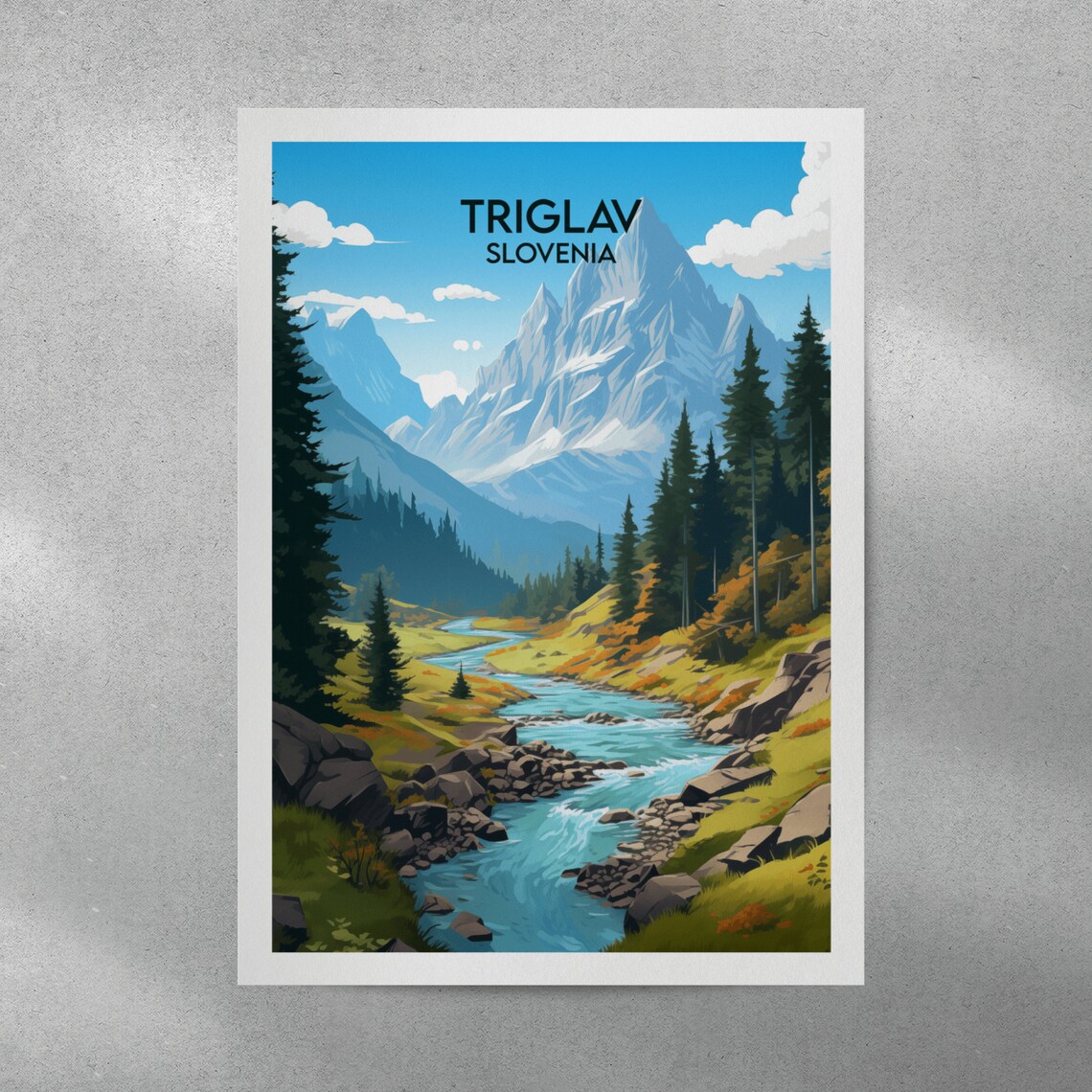 Triglav Travel Poster, Slovenia Personalised Gift - Image 4