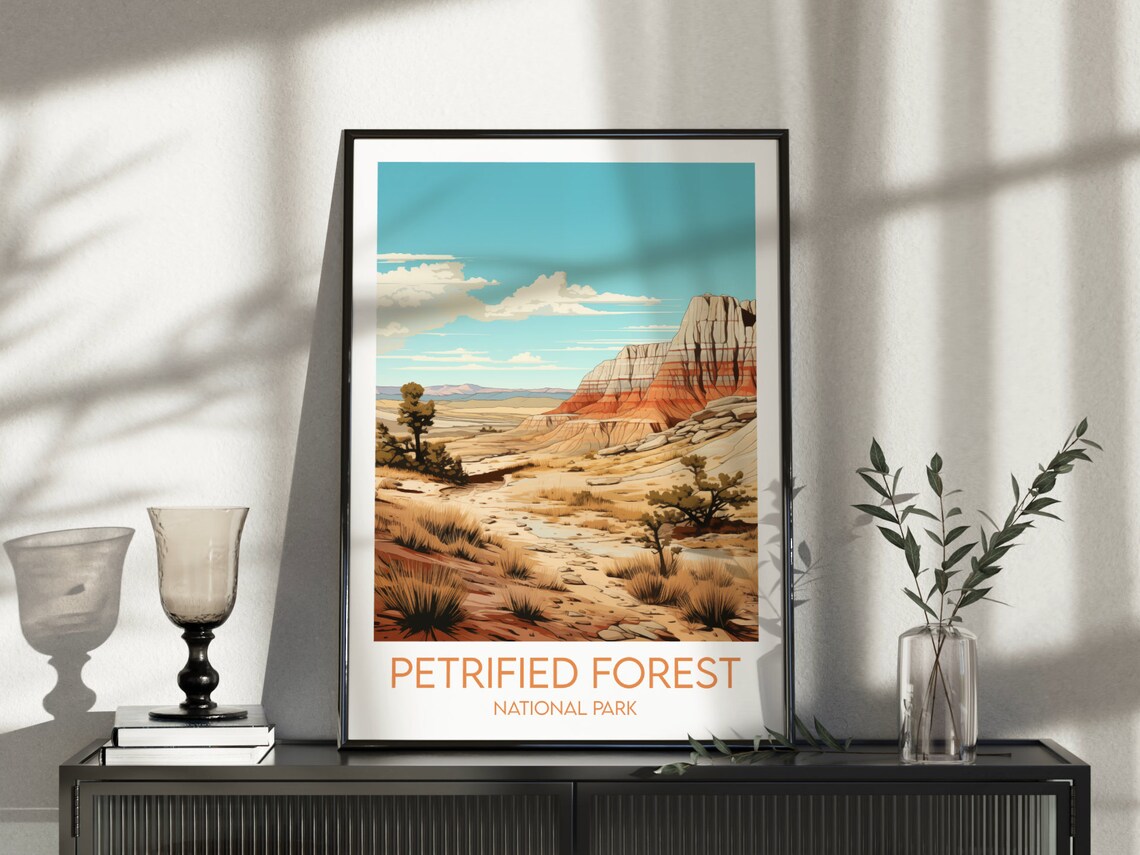 Petrified Forest National Park Arizona Desert Landscape Travel Poster - Image 3
