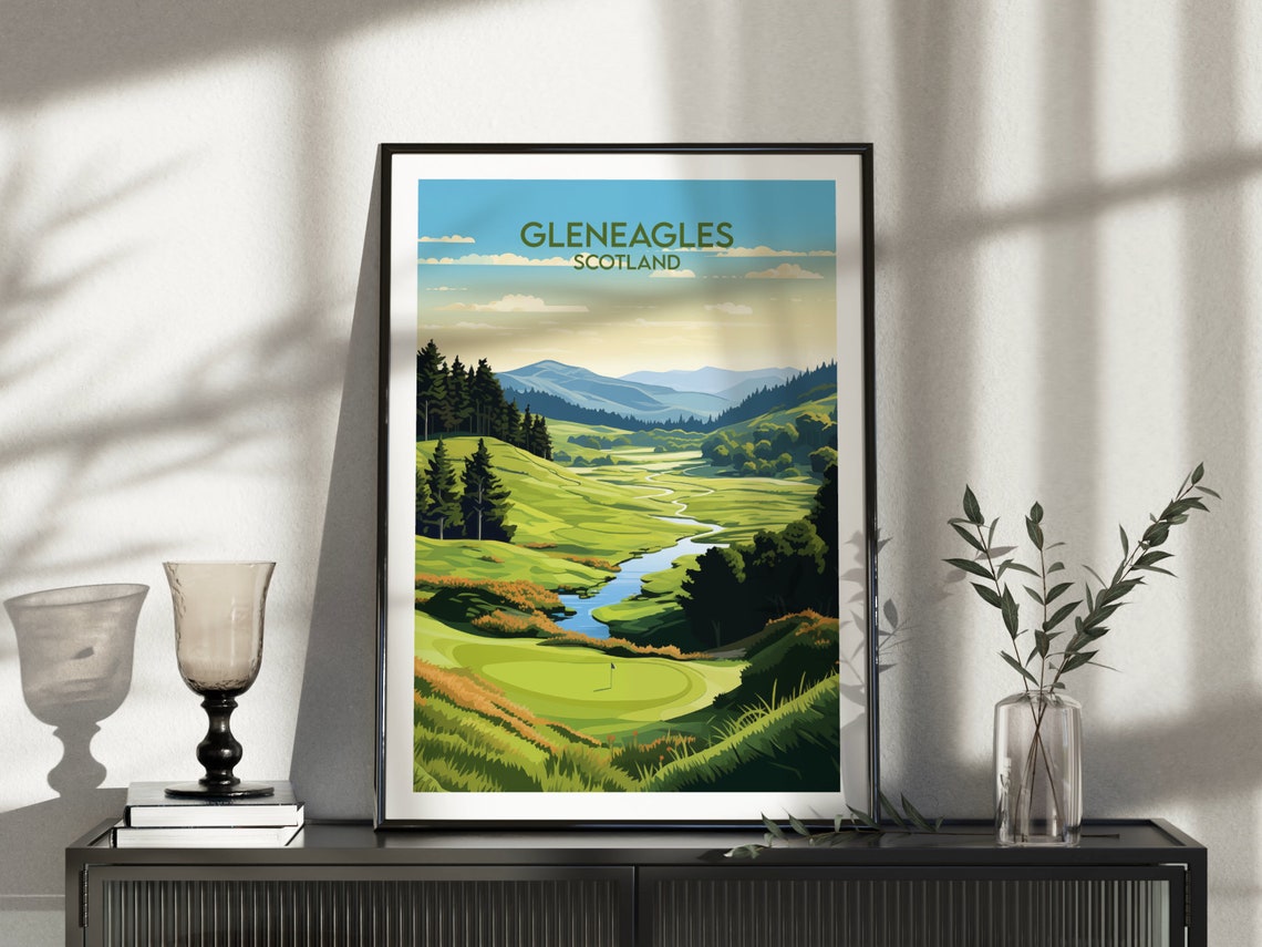 Gleneagles Scotland Highland River Valley Golf Course Sport Poster - Image 5