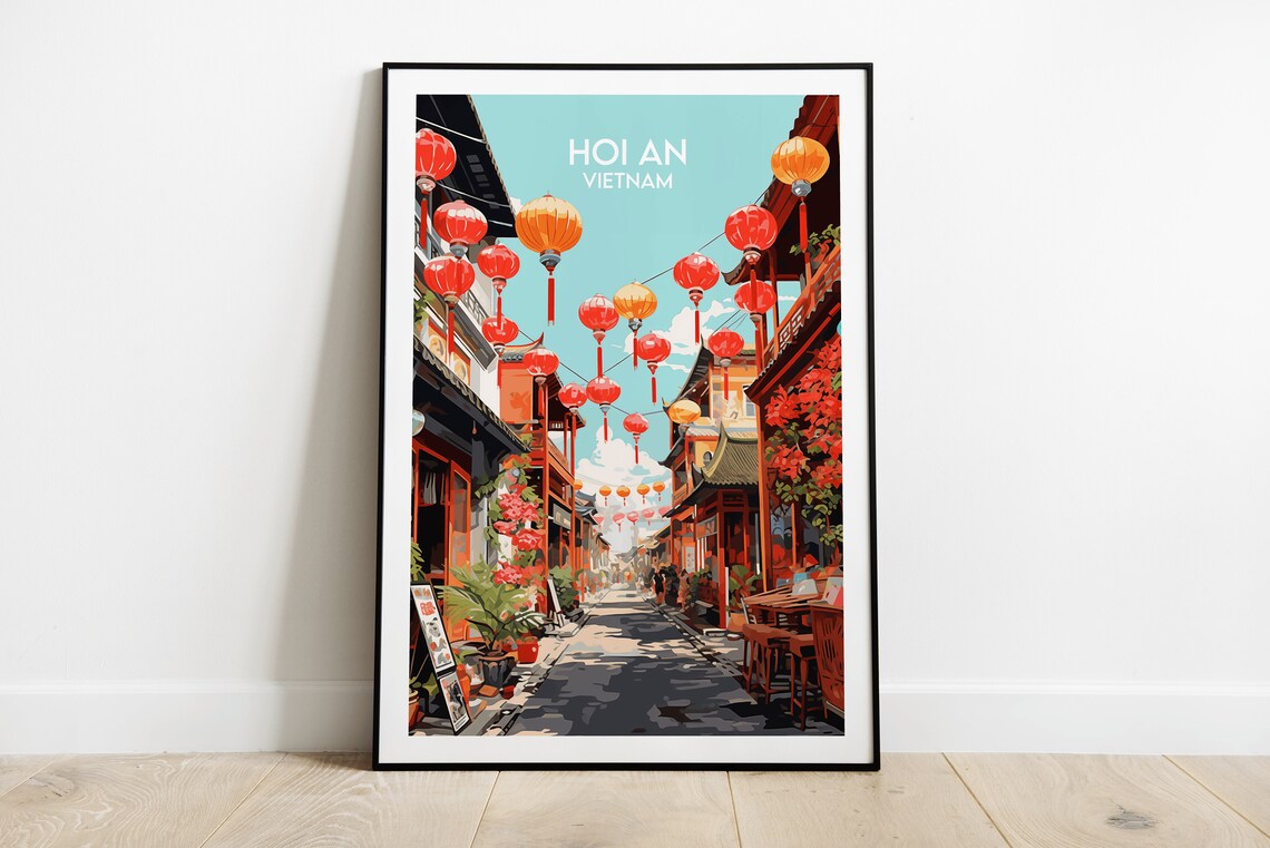 Hoi An Travel Poster, Vietnam Custom Personalised Gift