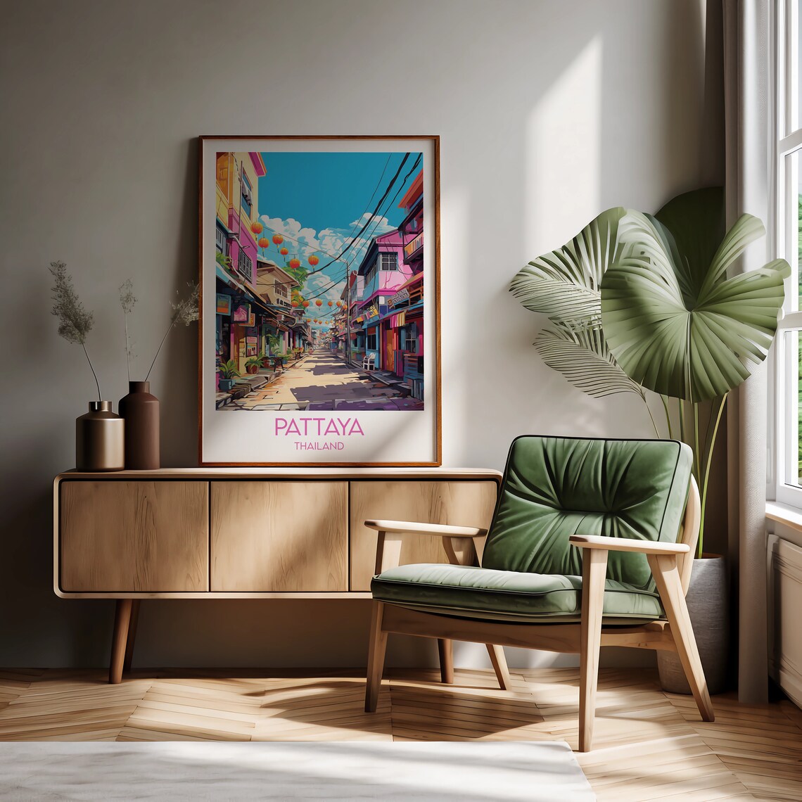 Pattaya Travel Poster, Thailand Custom Personalised - Image 3
