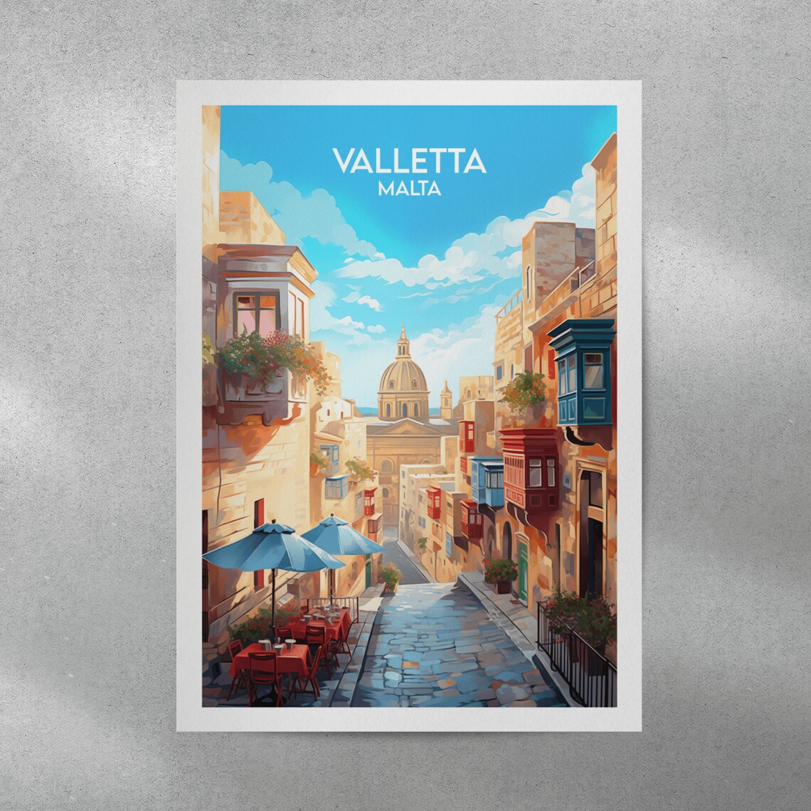 Valletta Travel Poster, Malta Custom Personalised Print - Image 4