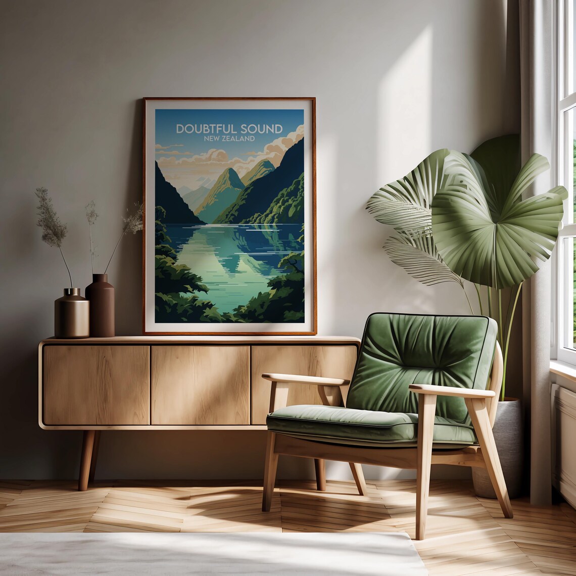 Doubtful Sound New Zealand Travel Poster, Custom - Image 2