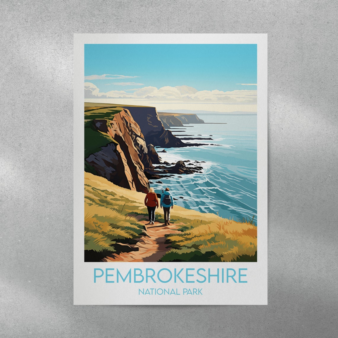 Pembrokeshire National Park Coastal Cliffs Hiking Travel Poster - Image 4