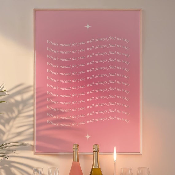 Positive Affirmation Aura Poster Pink Wall Art Decor Girls Room Decor Pink Quote Print Cute Dorm Decor Pink Aura Wall Art