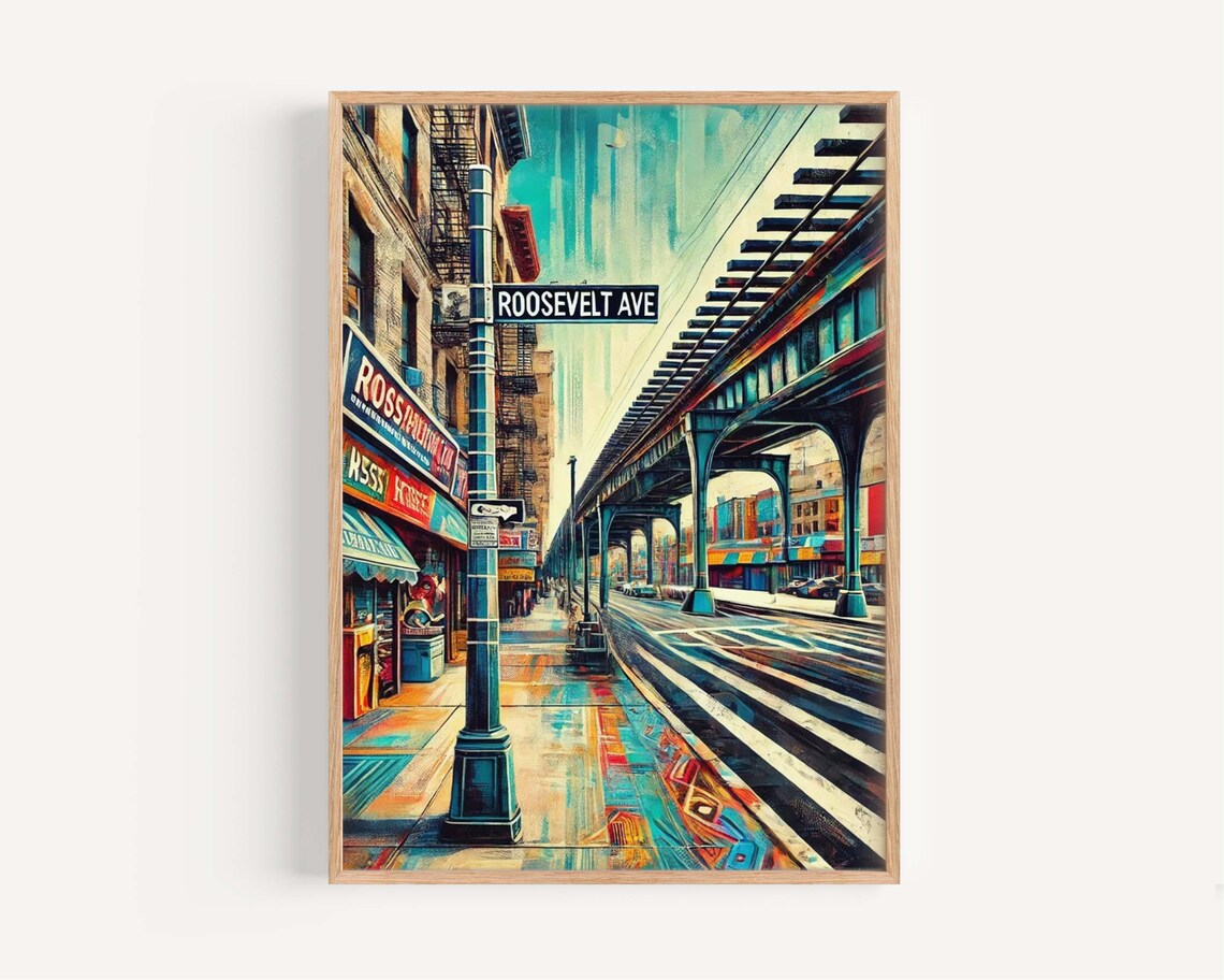 Roosevelt Avenue Queens NY Travel Poster