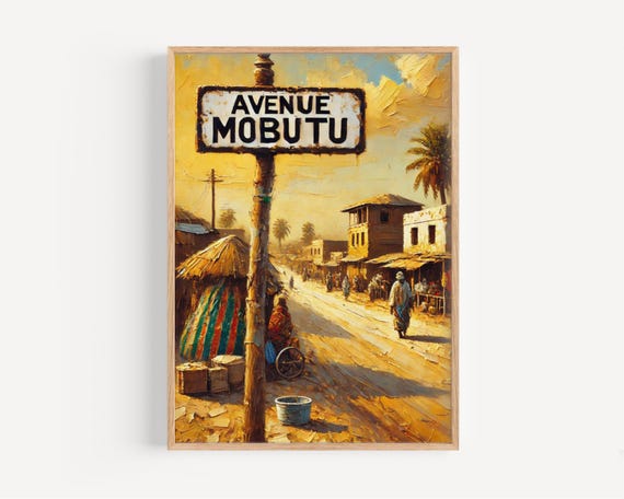 Avenue Mobutu Street Sign Print Ndjamena Chad Travel Poster