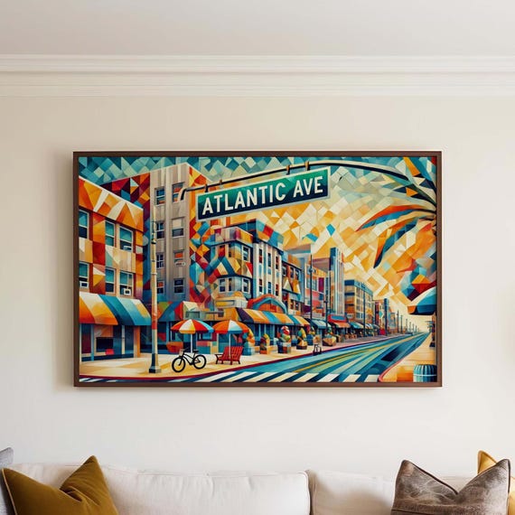 Atlantic Avenue Wall Art Print City Travel Poster New Jersey Gift Shore Home Decor Housewarming