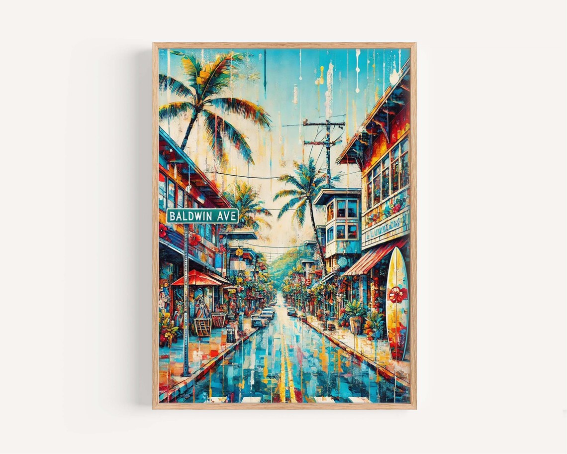 Baldwin Avenue Maui Hawaii Travel Poster
