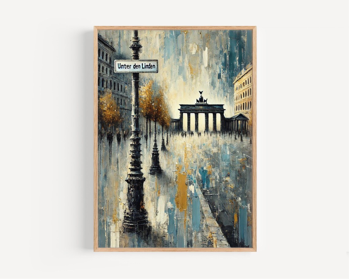 Berlin Cityscape Travel Poster, Unter Den Linden