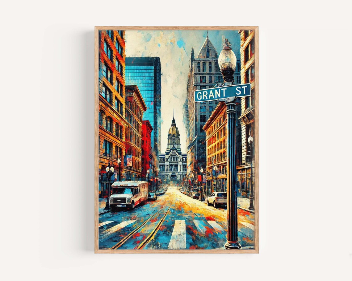 Grant Street Pittsburgh Pennsylvania Travel Poster