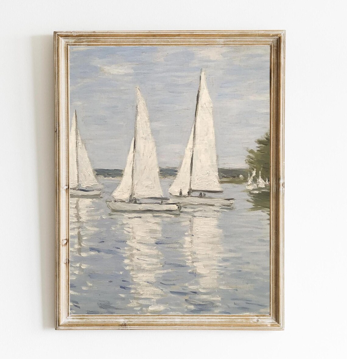 Antique Sailboat Vintage Coastal Art Print