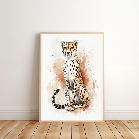 Minimalist Cheetah Print Wall Art Leopard Preppy Glam Dorm Teen Modern Trendy Instant E840