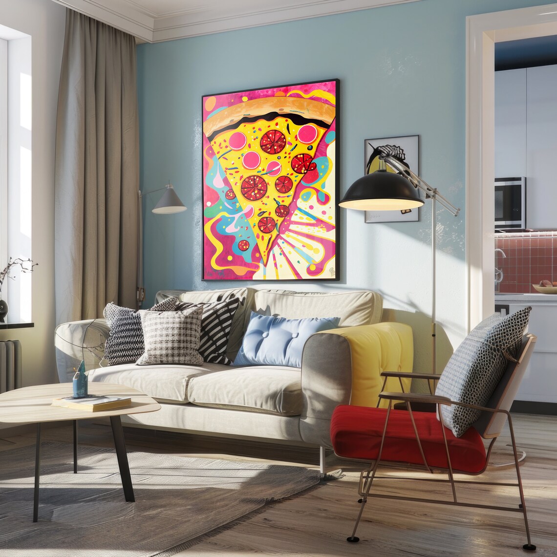Pizza Abstract Pop Art Food Wall Art Print - Image 4