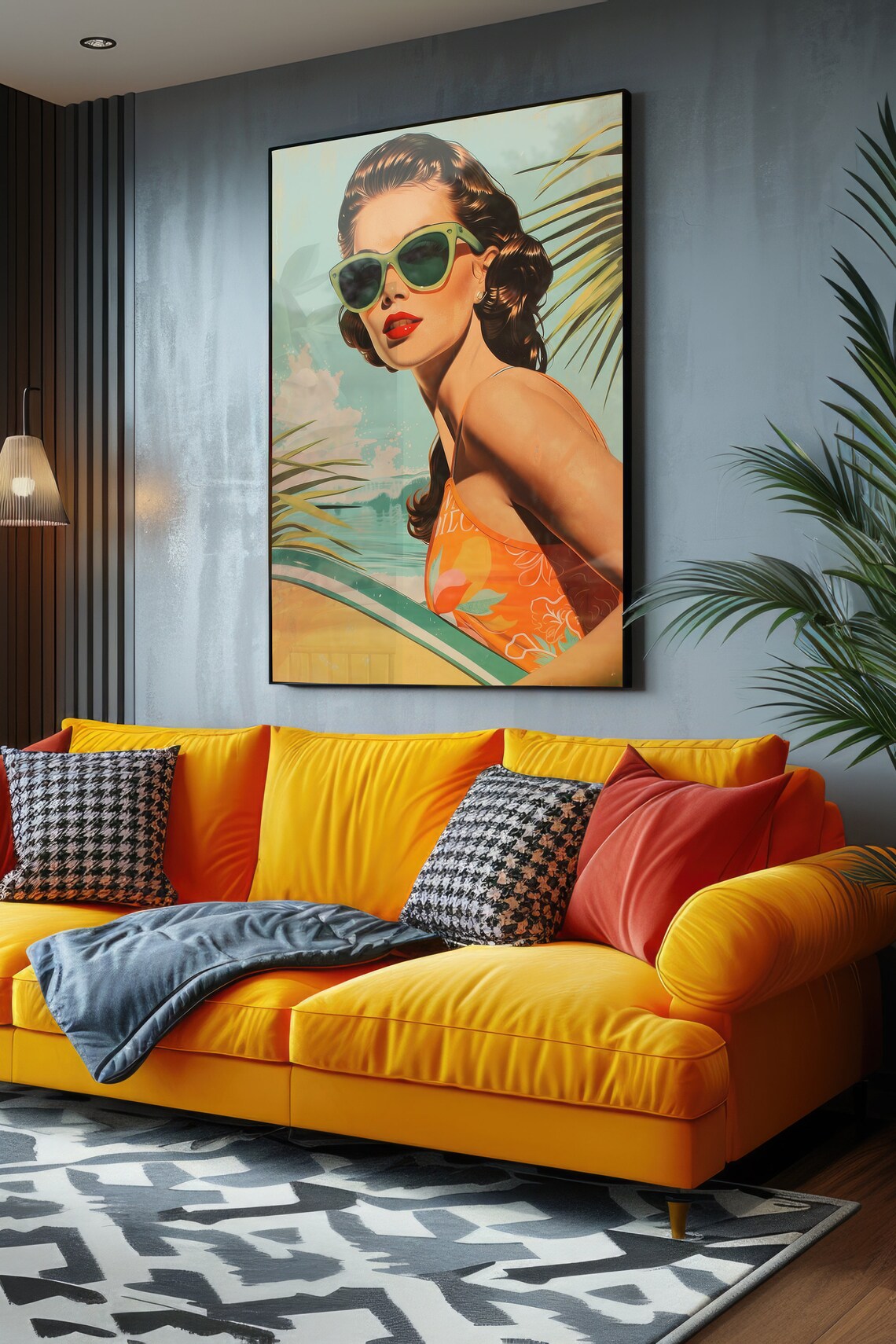 Vintage Pin Up Girl Sunglasses Retro Beach Style Pop Art Wall Poster - Image 4