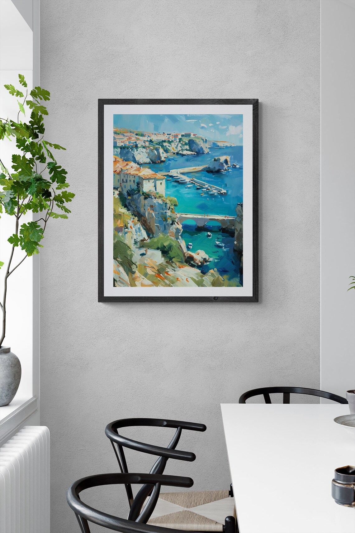 Moody Seaport City Landscape Poster Print - Image 3