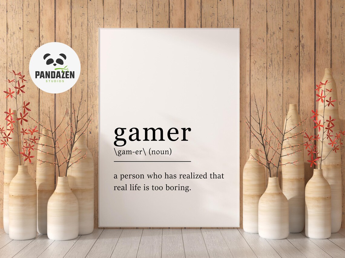 Gamer Dictionary Definition Funny Video Game Room Quote Poster - Image 5