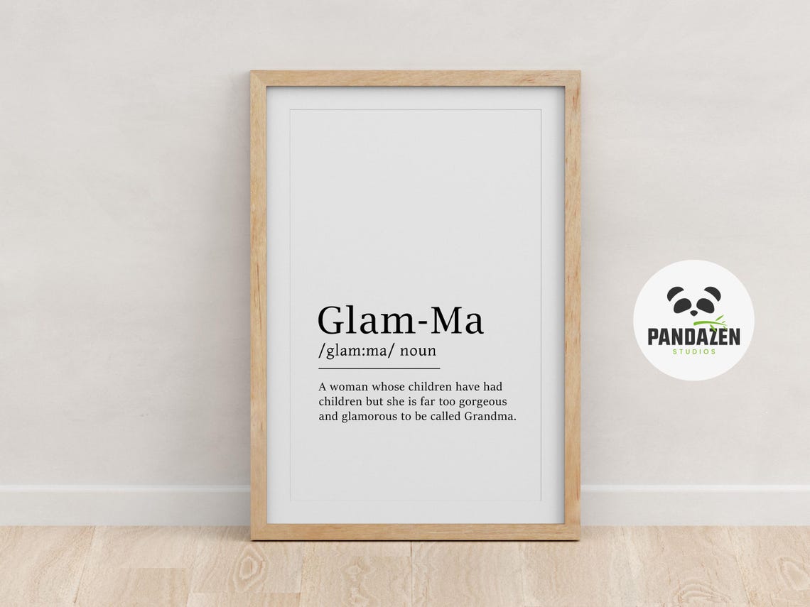 Glam Ma Definition Funny Typography Poster Gift for Glamorous Grandmas - Image 2