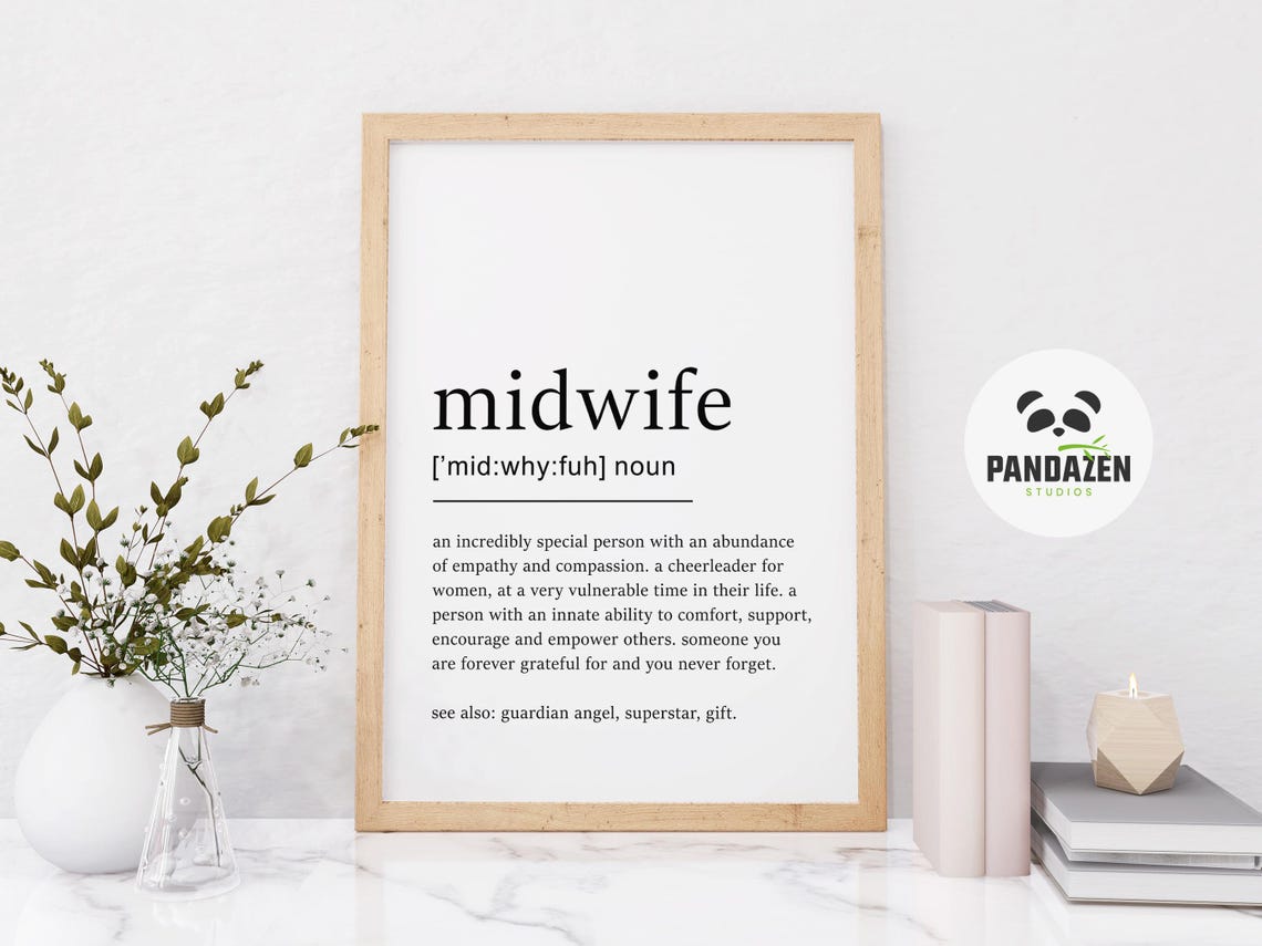 Midwife Definition Guardian Angel Empathy Gift Dictionary Poster - Image 8