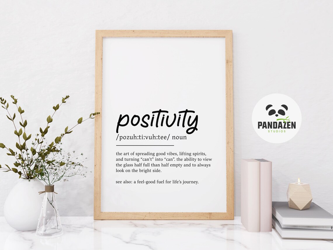 Positivity Definition Inspirational Typography Print Uplifting Good Vibes Wall Decor - Image 8