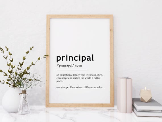 Principal Definition Print Gift For Principal Teacher Appreciation School Principal Gift Principal Gift For Leader Retirement