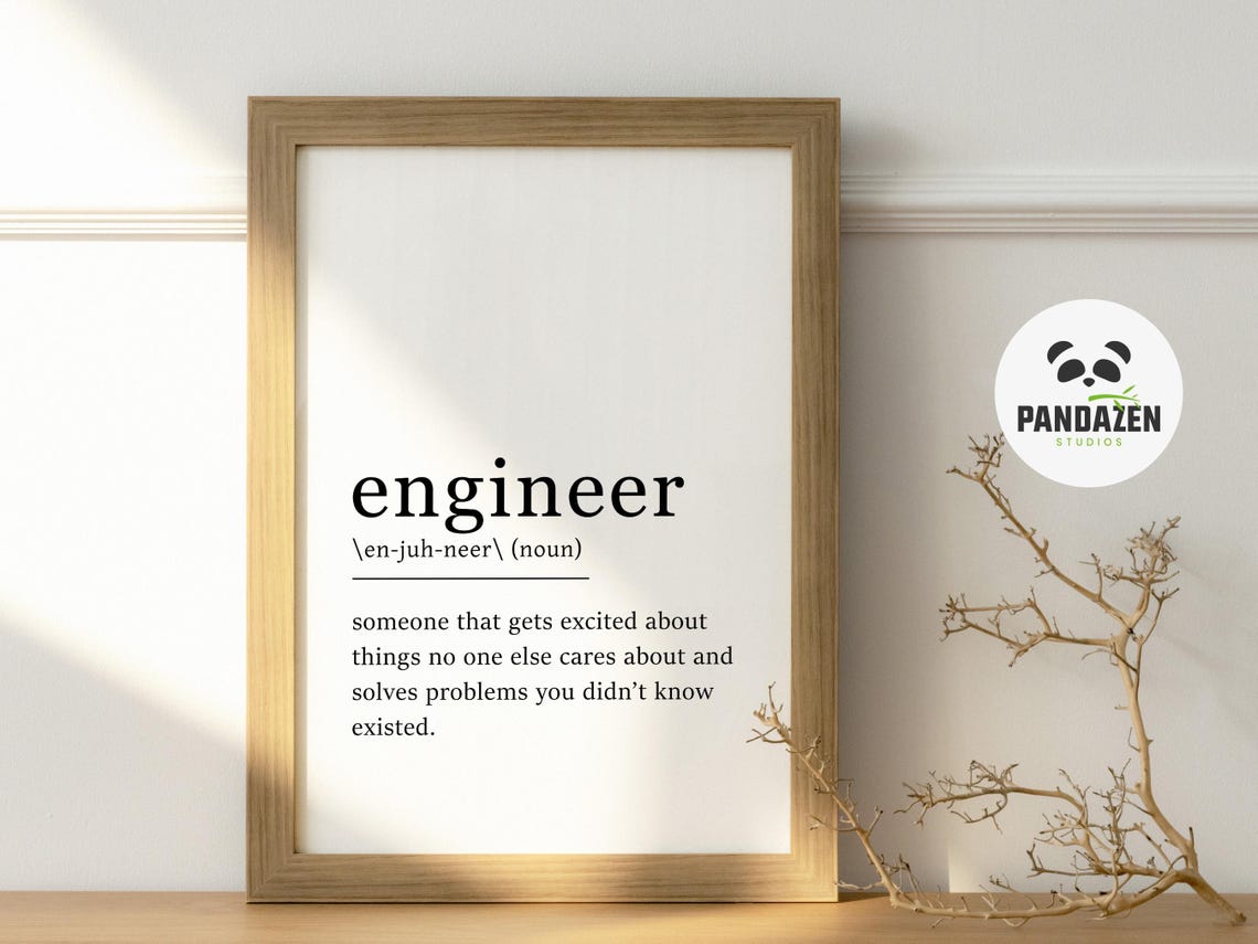 Engineer Definition Print Job Definition Poster Print Engineering Wall Art Engineer Funny Gift Engineer Dictionary Definition - Image 5