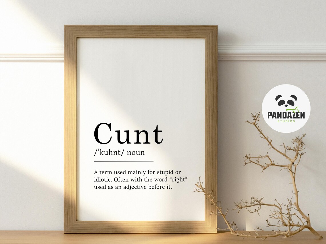 Cunt Swearing Slang Word Funny Adult Dictionary Typography Poster - Image 2