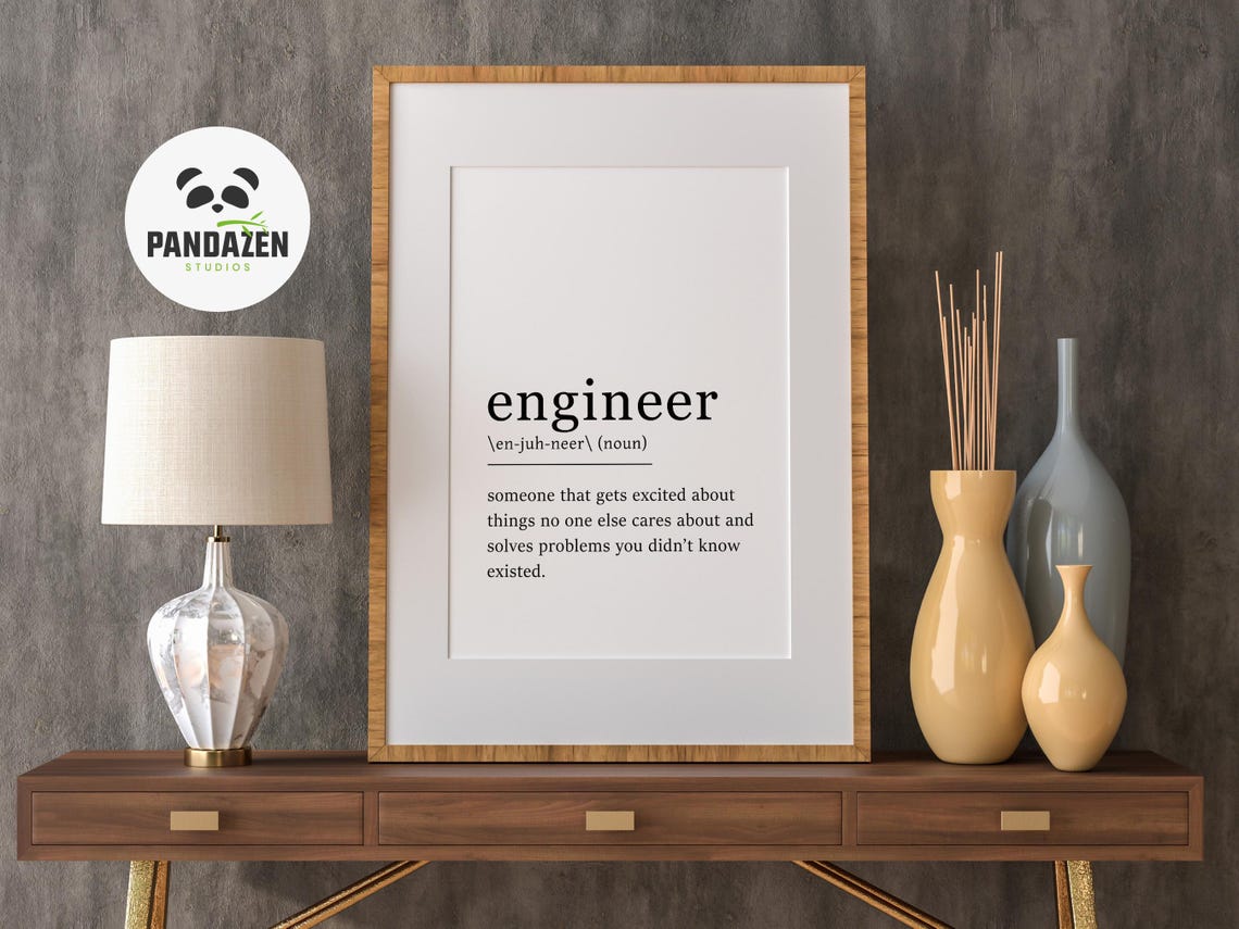 Engineer Definition Print Job Definition Poster Print Engineering Wall Art Engineer Funny Gift Engineer Dictionary Definition - Image 4