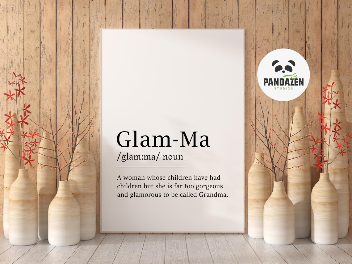 Glam Ma Definition Funny Typography Poster Gift for Glamorous Grandmas - Image 7