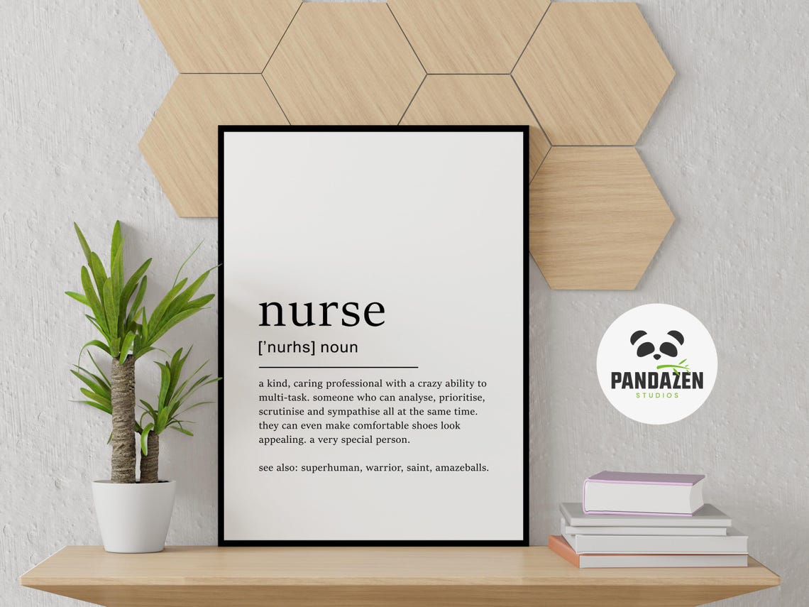 Nurse Definition Kind Caring Professional Appreciation Poster - Image 5
