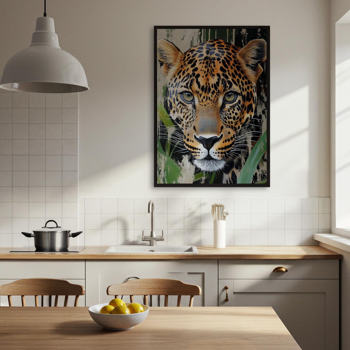 Leopard Portrait Art Print, Realistic Wildlife Decor - Image 3