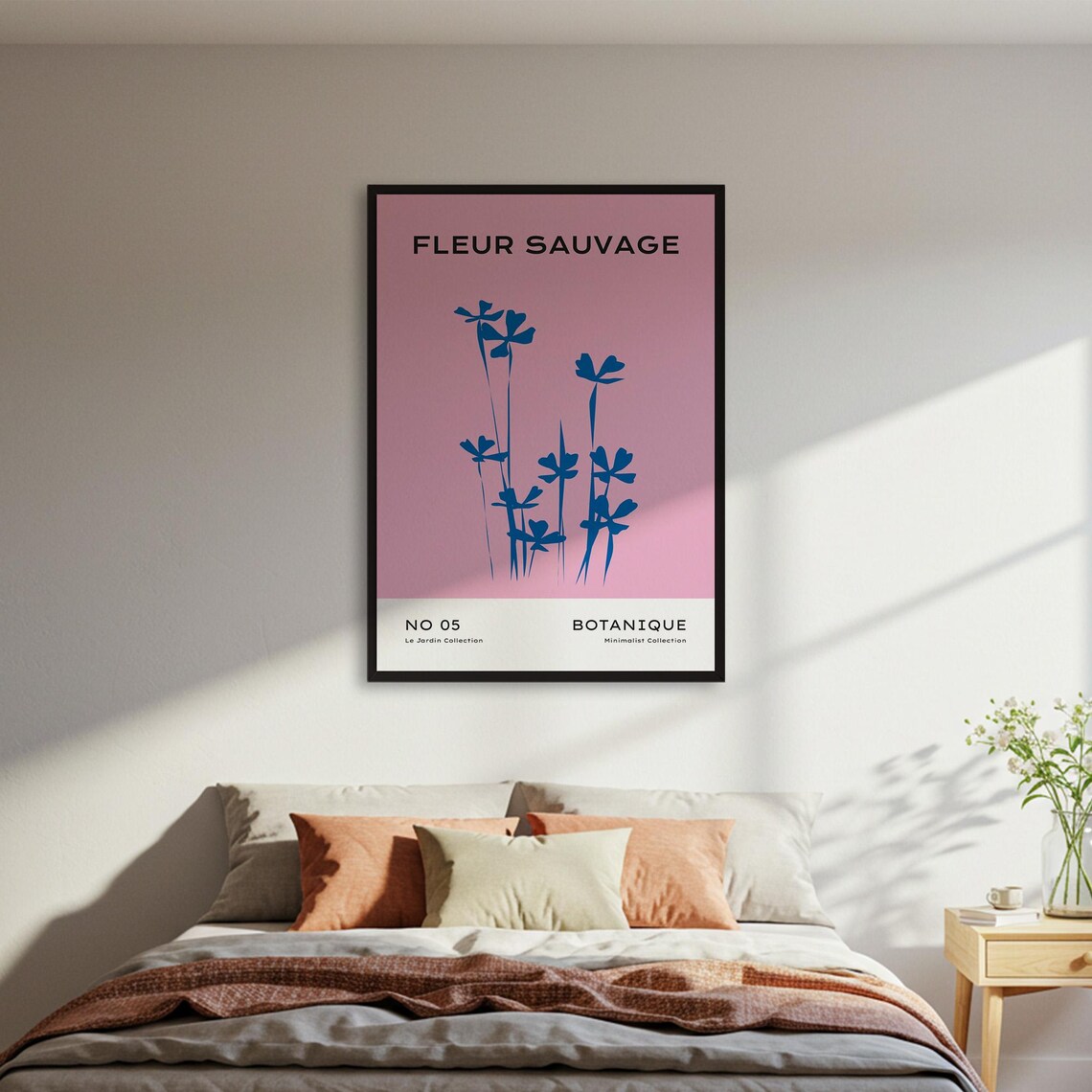 Fleur Sauvage Botanical Poster, Minimalist Floral Art Print