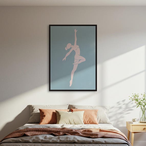 Abstract Dancer Poster Minimalist Figure Wall Art Ballet Print Modern Decor Framed Or Unframed