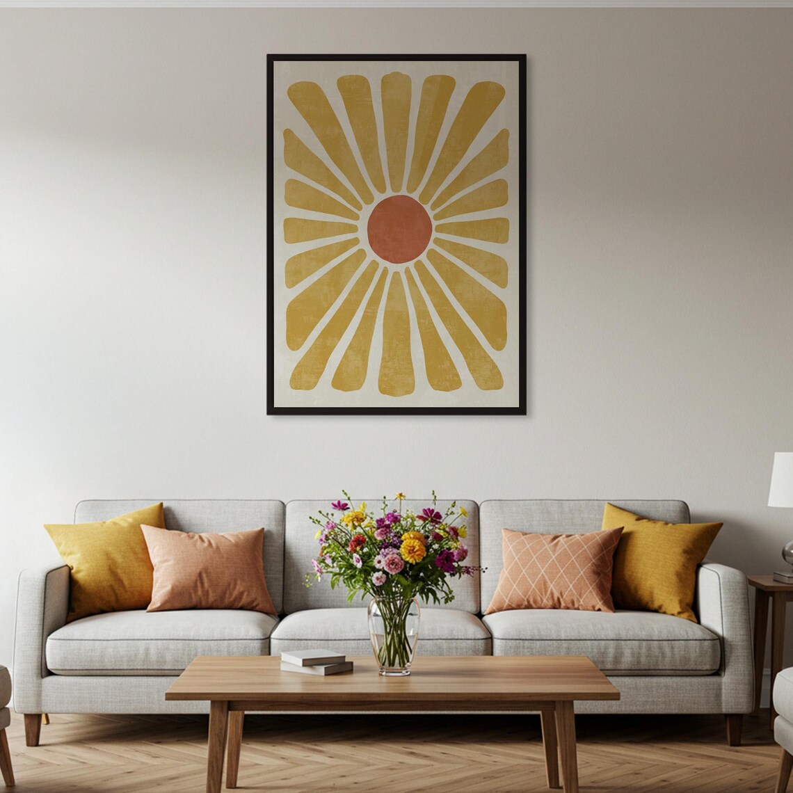 Abstract Sunburst Flower, Modern Minimalist Poster - Image 4