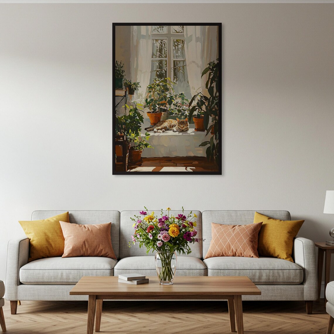Cat In Sunny Window, Cozy Home Decor - Image 4