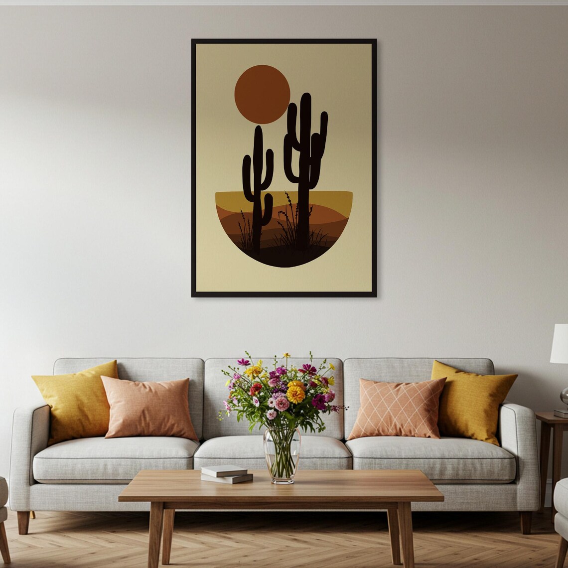Abstract Desert Landscape, Modern Cactus Art Print - Image 4