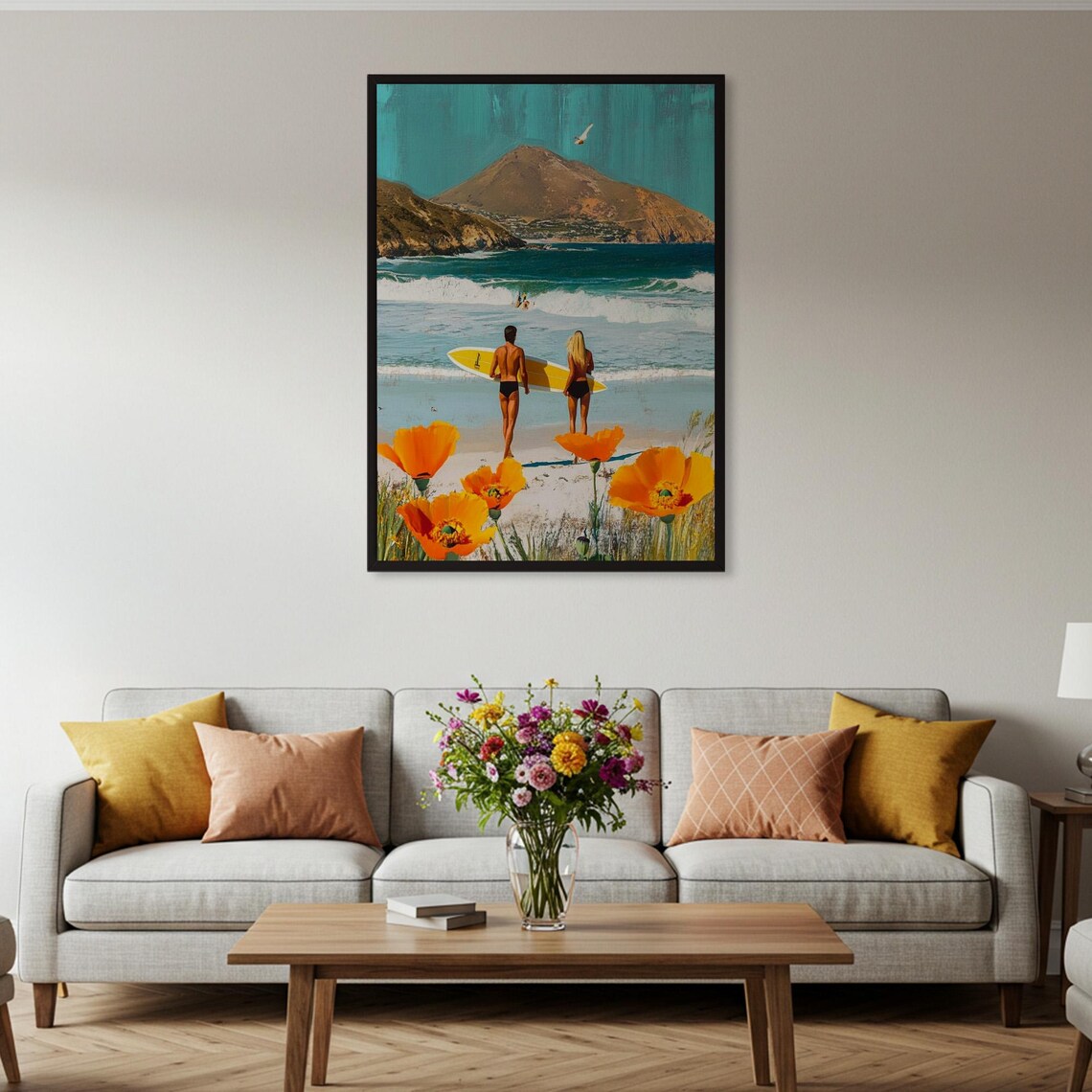 Summer Beach Surf Vintage Collage Poster - Image 4