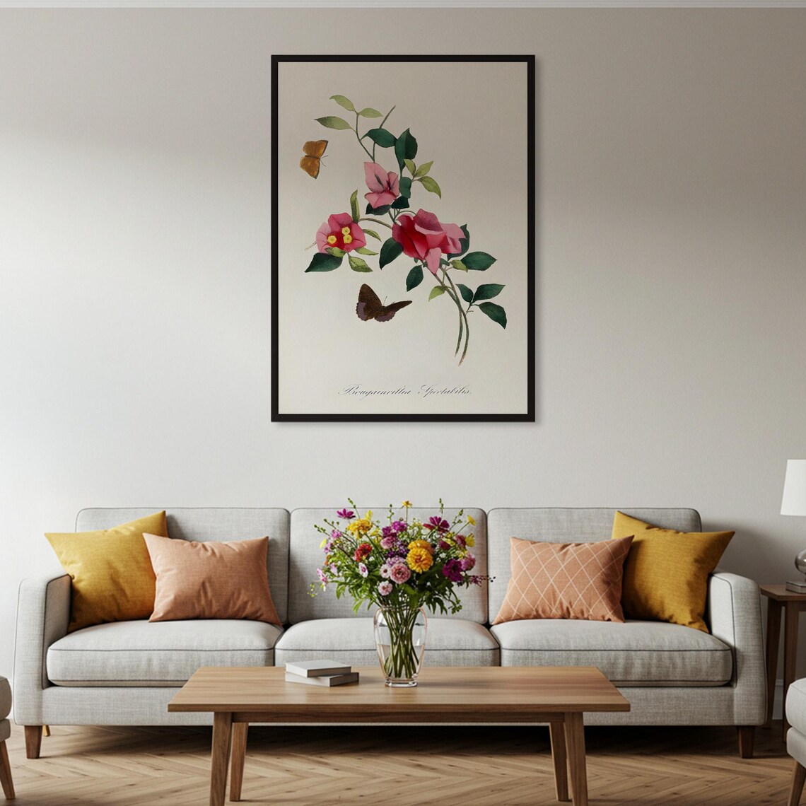 Bougainvillea Spectabilis Vintage Botanical Flower Art Poster - Image 2