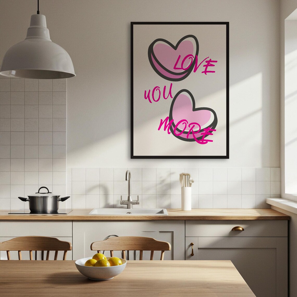 Love You More Heart, Minimalist Romantic Poster - Image 3