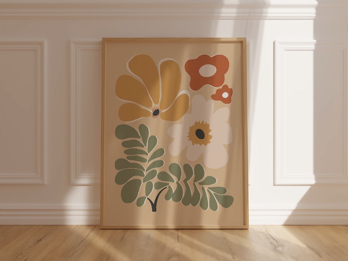 Mustard Marigold Bloom Abstract Botanical Gallery Decor Art Print - Image 6