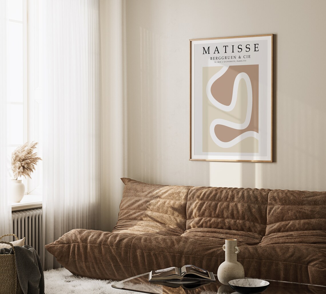 Matisse Berggruen Beige Waves Paris Exhibition Minimal Art Poster - Image 3