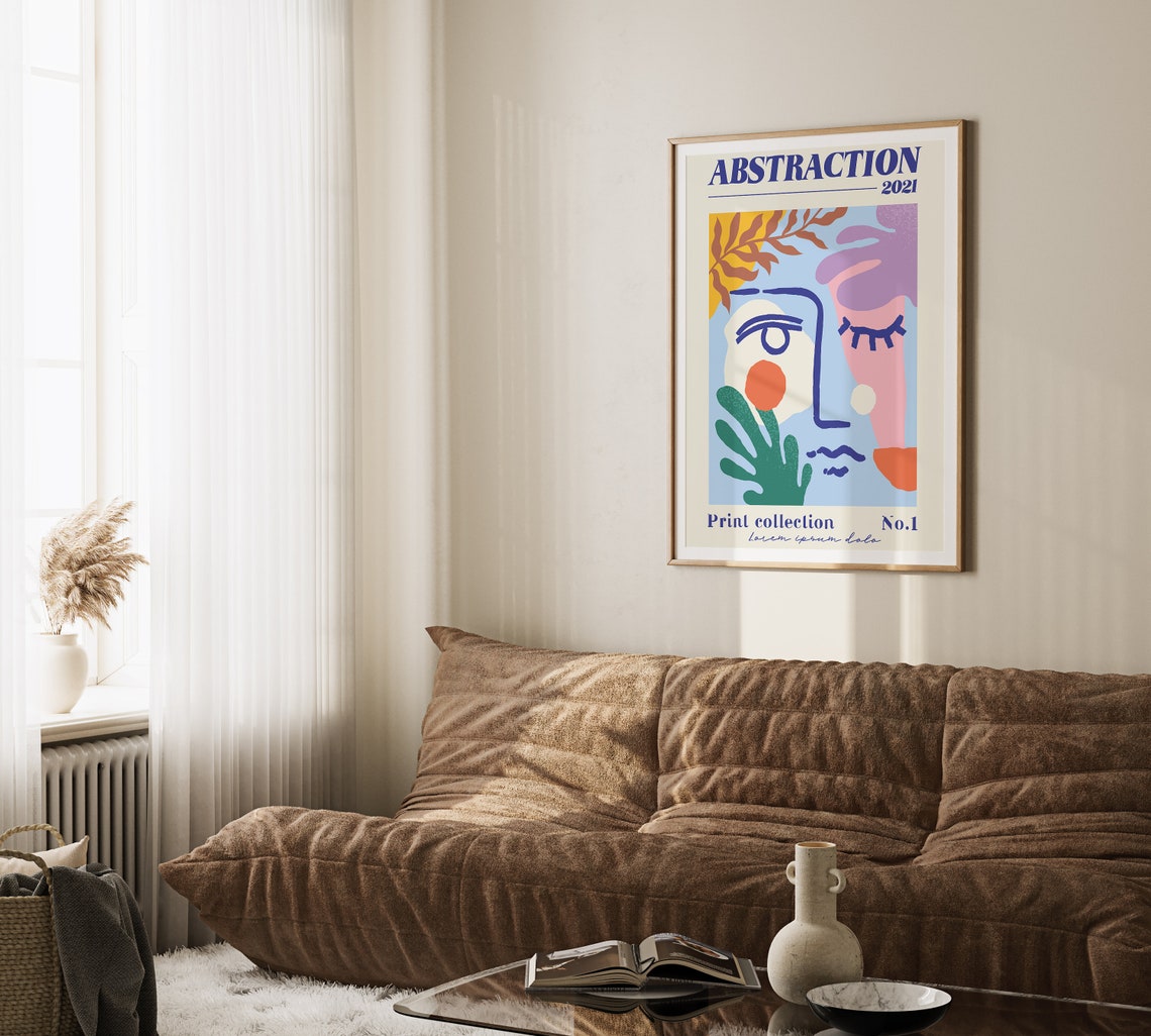 Abstraction 2021 Colorful Modern Abstract Face Gallery Art Poster - Image 3