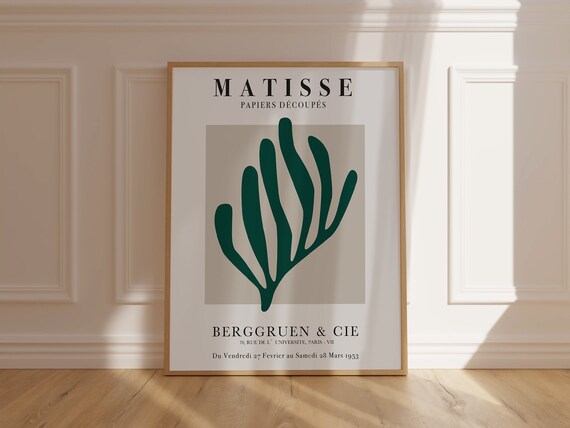 Matisse Papiers Decoupes Green Coral Cutout Exhibition Art Poster